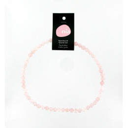 Collier perle 40 cm Quartz rose