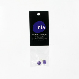 Boucles d'oreilles perle Améthyste