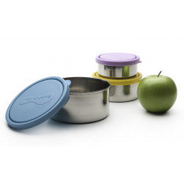 Trio de boîtes gigognes en inox azur