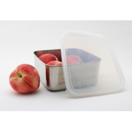 To go Large Boîte carrée en inox couvercle Cristal 1500 ml