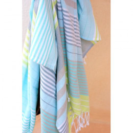 Fouta Sud en coton Bio Sunny Lime 100 x 200 cm