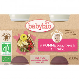 Pommes d'Aquitaine et fraises (dès 6 mois) 2 x 130 g