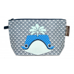 Trousse à soufflets en coton Bio Baleine