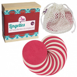 Lingettes démaquillantes écologiques Coffret en bois de 20 lingettes