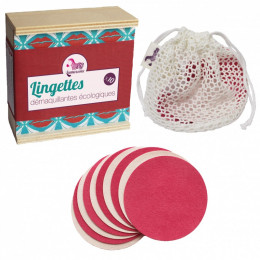 Lingettes démaquillantes lavables - coffret en bois - 10 lingettes