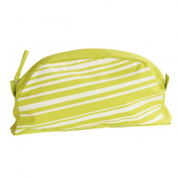 Petite trousse de toilette en coton BIO - verte à rayures