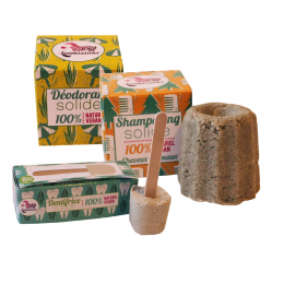 Kit de 3 produits solides - Deo, shampooing et dentifrice