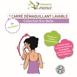 1 carré démaquillant lavable en eucalyptus - collection Eco Belle