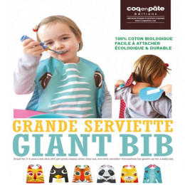 Grande serviette - bavoir - coton organique - motif panda*