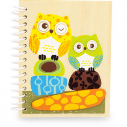 Bloc-note en bois - hibou - à partir de 5 ans