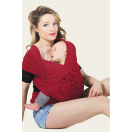 Echarpe porte-bébé basic - rouge carmin tattoo *