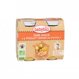 Maïs doux et poulet fermier du Poitou (dès 8 mois) 2 x 200 g