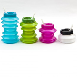 Gourde accordéon rétractable avec paille 500 ml