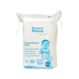 Carrés Maxi Baby en coton BIO - 60 pièces