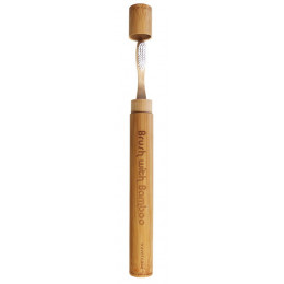 Etui de voyage en bambou pour brosse à dents adulte