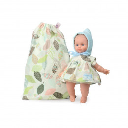 Poupée Léo coton BIO Petite feuille 25 cm - à partir de 10 mois