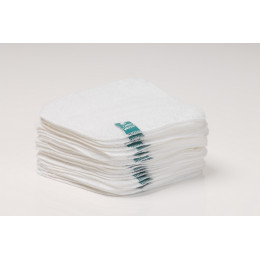 25 lingettes "coton éponge Terry - blanc"