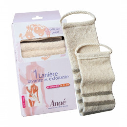 Lanière lavante et exfoliante en coton et lin Bio