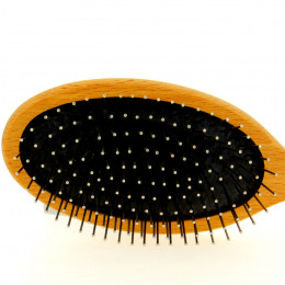 Brosse large à picots acier - bois de hêtre ciré