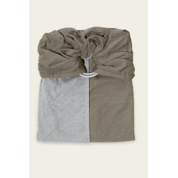 Petite écharpe sans noeud - gris chiné et olive SANS PAD