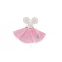 Doudou rond souris Meiya 27 cm avec tête en caoutchouc