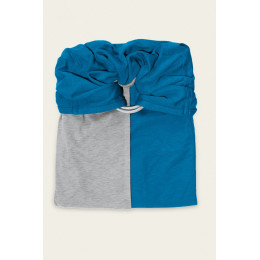 Petite écharpe sans noeud: gris chiné / bleu canard SANS PAD