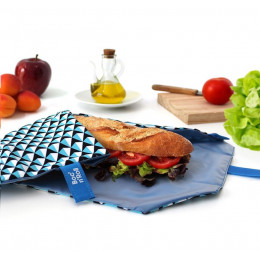 Pochette sandwich lavable et réutilisable Boc'n'Roll - Tiles Blue