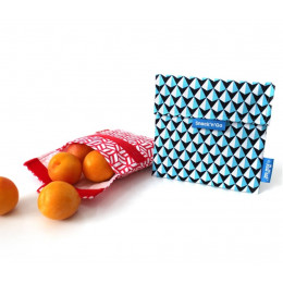 Pochette casse-croûtes lavable et réutilisable Snack'n'Go - Tiles Blue