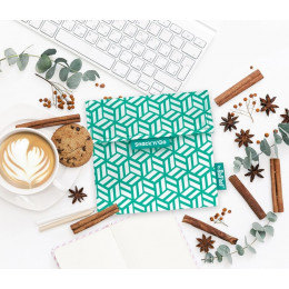 Pochette casse-croûtes lavable et réutilisable Snack'n'Go - Tiles Green