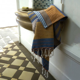 Fouta Sud en coton Bio Aquamarine 100 x 200 cm