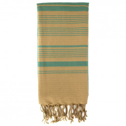 Fouta Sand en coton Bio Bleu alizé 100 x 200 cm