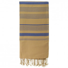 Fouta Sand en coton Bio Bleu impérial 100 x 200 cm