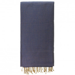Fouta Sand en coton Bio Bleu impérial 100 x 200 cm