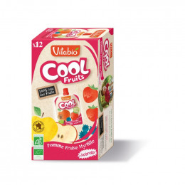 Cool Fruits - Pomme Fraise Myrtille - Lot de 12 Gourdes