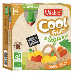 Cool Fruits - Pomme Carotte - Lot de 4 Gourdes