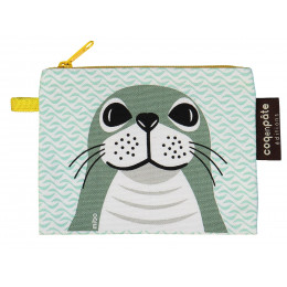 Mini trousse - porte monnaie en coton BIO "Phoque"