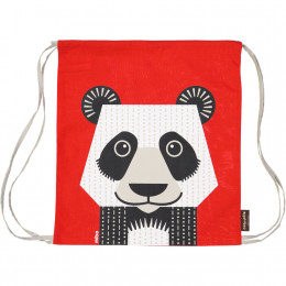 Sac d'activité enfant en coton BIO "Panda" ROUGE