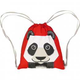 Sac d'activité enfant en coton BIO "Panda" ROUGE