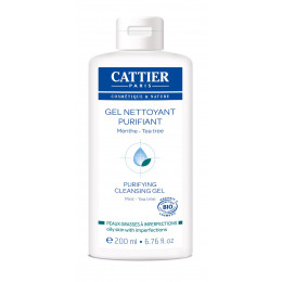 Gel nettoyant purifiant Bio pour peaux grasses à imperfections 200 ml