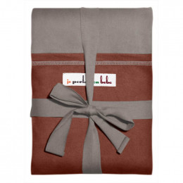 Echarpe porte-bébé: Gris clair / Rouge sequoia