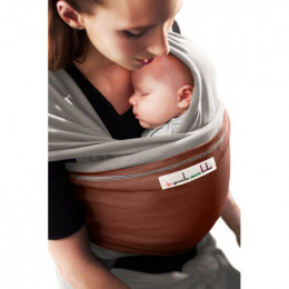 Echarpe porte-bébé: Gris clair / Rouge sequoia