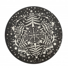 Plateau à tarte en bambou - Hiver noir