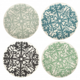 Set de 4 assiettes en bambou - Hiver - large