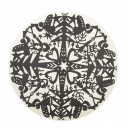 Set de 4 assiettes en bambou - Hiver noir - large