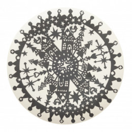 Set de 4 assiettes en bambou - Hiver noir - medium