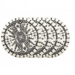 Set de 4 assiettes en bambou - Hiver noir - medium