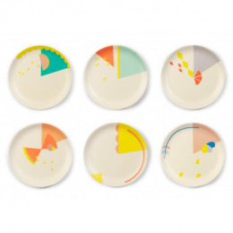 Set de 6 assiettes graphiques en bambou