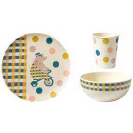 Set repas enfant en bambou - Ours de cirque