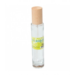 Flacon pompe pour crème en verre avec couvercle en bois de hêtre