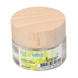 Pot en verre avec couvercle en bois de hêtre